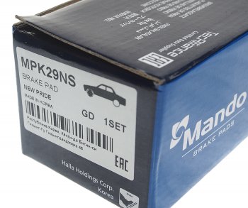 1 399 р. Колодки тормозные передние (4шт.) MANDO KIA Rio 2 JB дорестайлинг седан (2005-2009)  с доставкой в г. Керчь. Увеличить фотографию 2