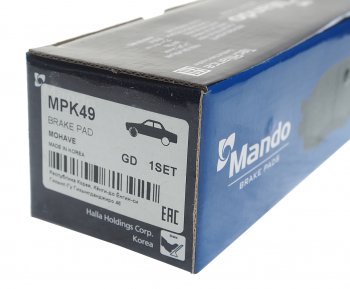 1 579 р. Колодки тормозные KIA Mohave (08-) передние (4шт.) MANDO MANDO mpk49 MANDO mpk49  с доставкой в г. Керчь. Увеличить фотографию 3