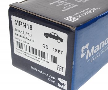 2 039 р. Колодки тормозные NISSAN Teana (14-) передние (4шт.) MANDO MANDO mpn18 MANDO mpn18  с доставкой в г. Керчь. Увеличить фотографию 3