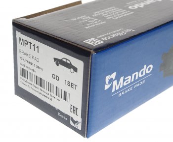 939 р. Колодки тормозные TOYOTA Yaris (1.0-1.3) (99-03) передние (4шт.) MANDO MANDO mpt11 MANDO mpt11  с доставкой в г. Керчь. Увеличить фотографию 3