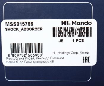 4 849 р. Амортизатор CITROEN C1 (05-14) передний левый газовый MANDO MANDO mss015766  с доставкой в г. Керчь. Увеличить фотографию 4