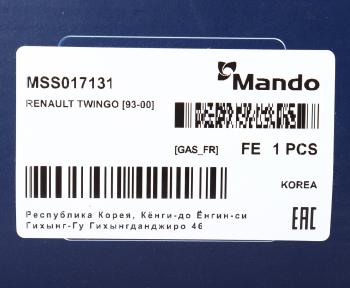 3 499 р. Амортизатор RENAULT Twingo (93-) передний левый/правый газовый MANDO MANDO mss017131 MANDO mss017131  с доставкой в г. Керчь. Увеличить фотографию 3