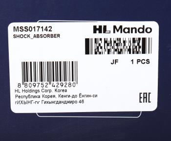 5 199 р. Амортизатор PEUGEOT 301 (12-) передний левый газовый MANDO MANDO mss017142  с доставкой в г. Керчь. Увеличить фотографию 3