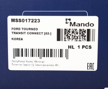 4 199 р. Амортизатор FORD Transit (02-) передний левый газовый MANDO MANDO mss017223 MANDO mss017223  с доставкой в г. Керчь. Увеличить фотографию 3