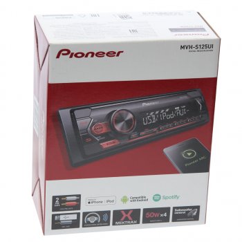 10 249 р. Магнитола автомобильная 1DIN PIONEER PIONEER mvh-s125ui  с доставкой в г. Керчь. Увеличить фотографию 4