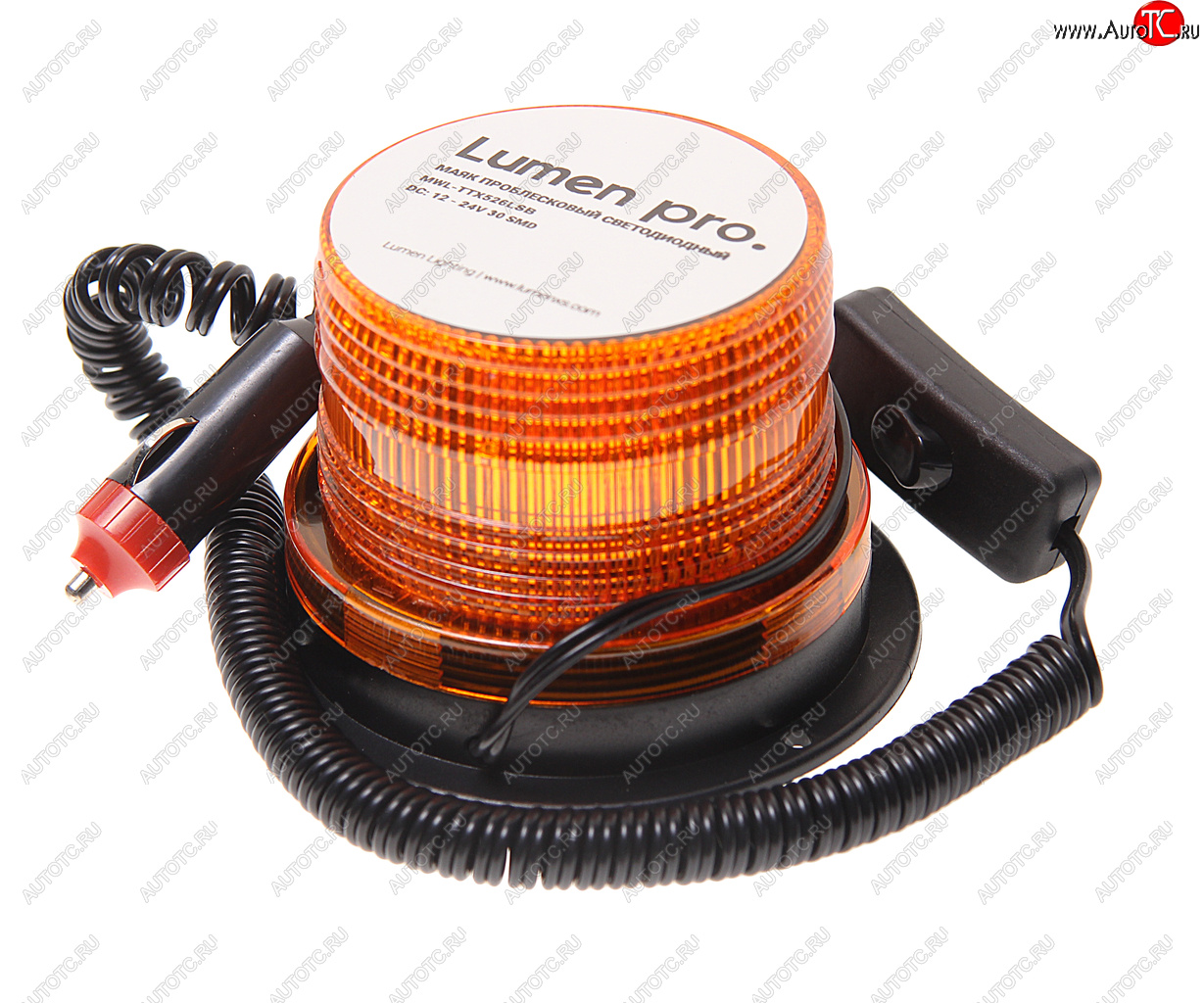 1 469 р. Маяк импульсный 1224V (30 светодиодов) (2 режима) на магните желтый LUMEN LUMEN mwl-ttx526lsb  с доставкой в г. Керчь