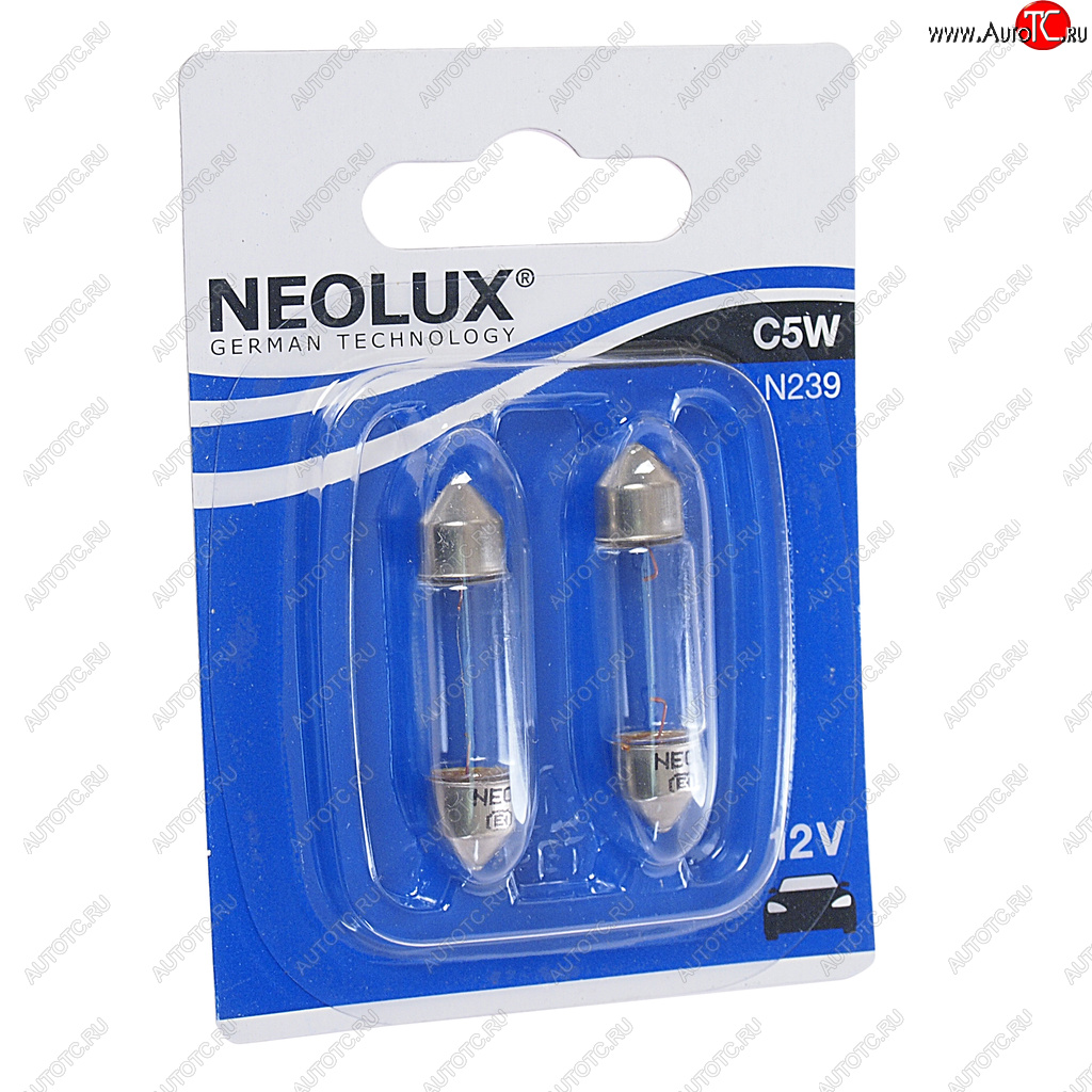 130 р. Лампа 12V C5W SV8.5-8 36мм 45лм блистер (2шт.) Standard NEOLUX NEOLUX n239-02b  с доставкой в г. Керчь
