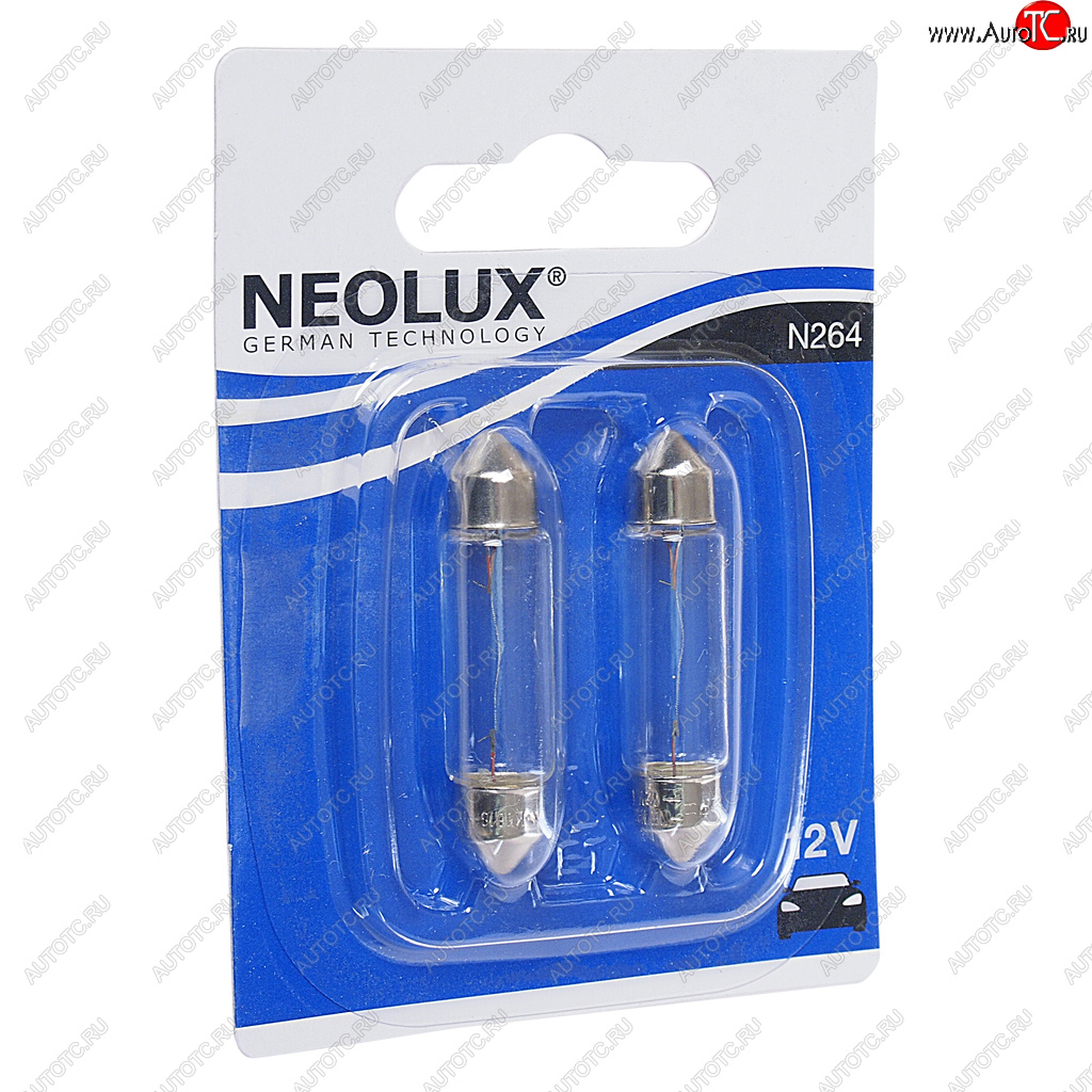 164 р. Лампа 12V C10W SV8.5-8 41мм 100лм блистер (2шт.) Standard NEOLUX NEOLUX n264-02b  с доставкой в г. Керчь