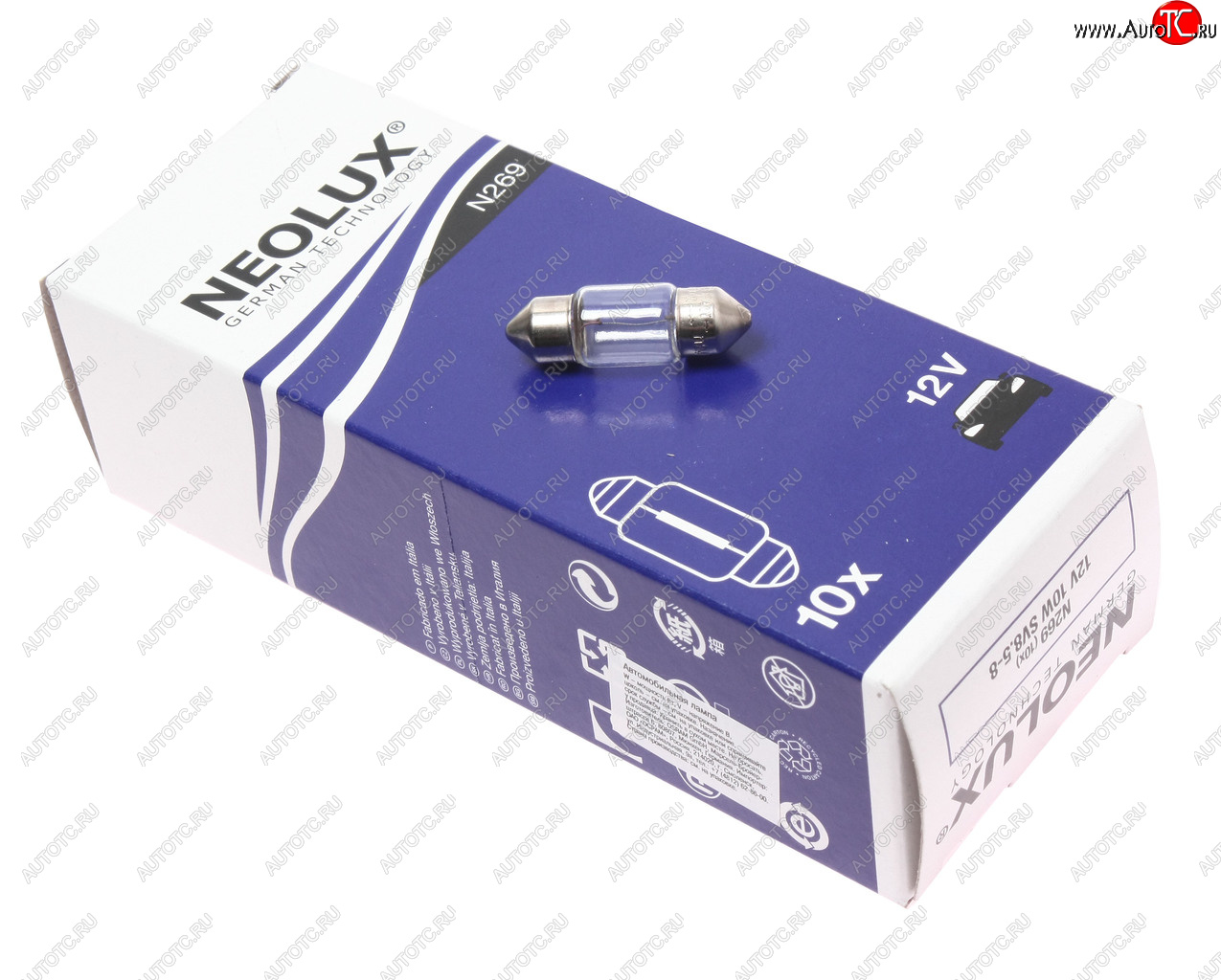 86 р. Лампа 12V C10W SV8.5-8 31мм Standard NEOLUX NEOLUX n269  с доставкой в г. Керчь