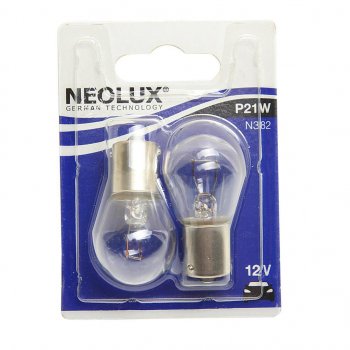 162 р. Лампа 12V P21W BA15s 460лм блистер (2шт.) Standard NEOLUX NEOLUX n382-02b  с доставкой в г. Керчь. Увеличить фотографию 1