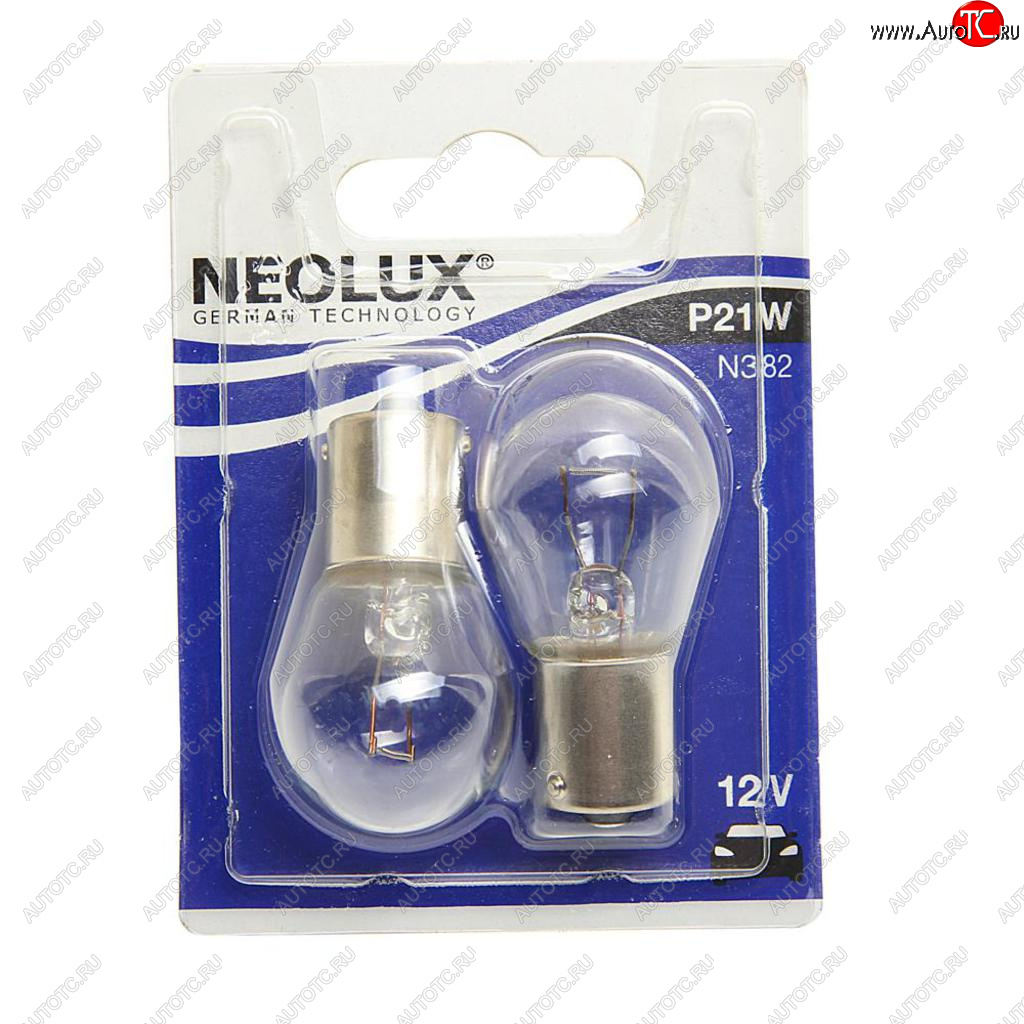162 р. Лампа 12V P21W BA15s 460лм блистер (2шт.) Standard NEOLUX NEOLUX n382-02b  с доставкой в г. Керчь