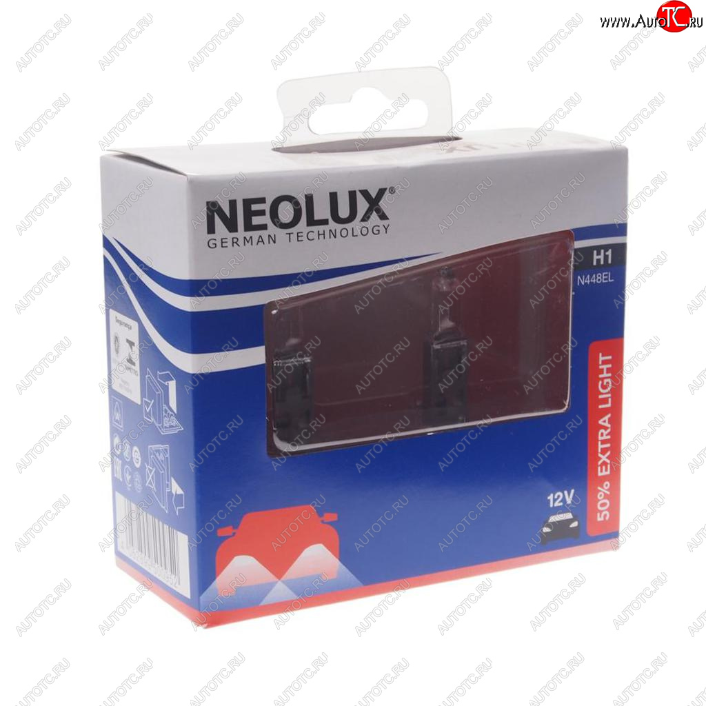 649 р. Лампа 12V H1 55W P14.5s +50% 3200K 1550лм бокс (2шт.) Extra Light NEOLUX NEOLUX n448el-2scb  с доставкой в г. Керчь