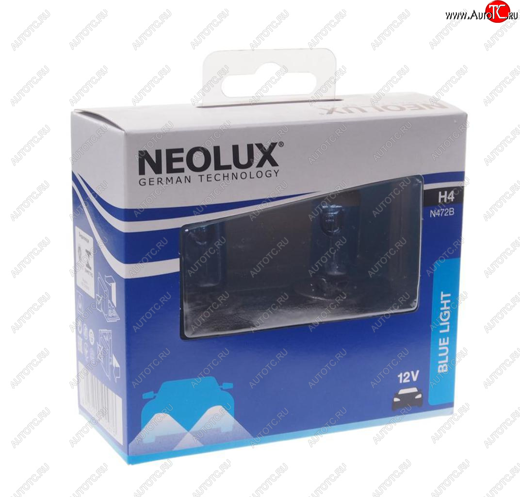 979 р. Лампа 12V H4 6055W P43t 4000К 16501000лм бокс (2шт.) Blue Light NEOLUX NEOLUX n472b-2scb  с доставкой в г. Керчь