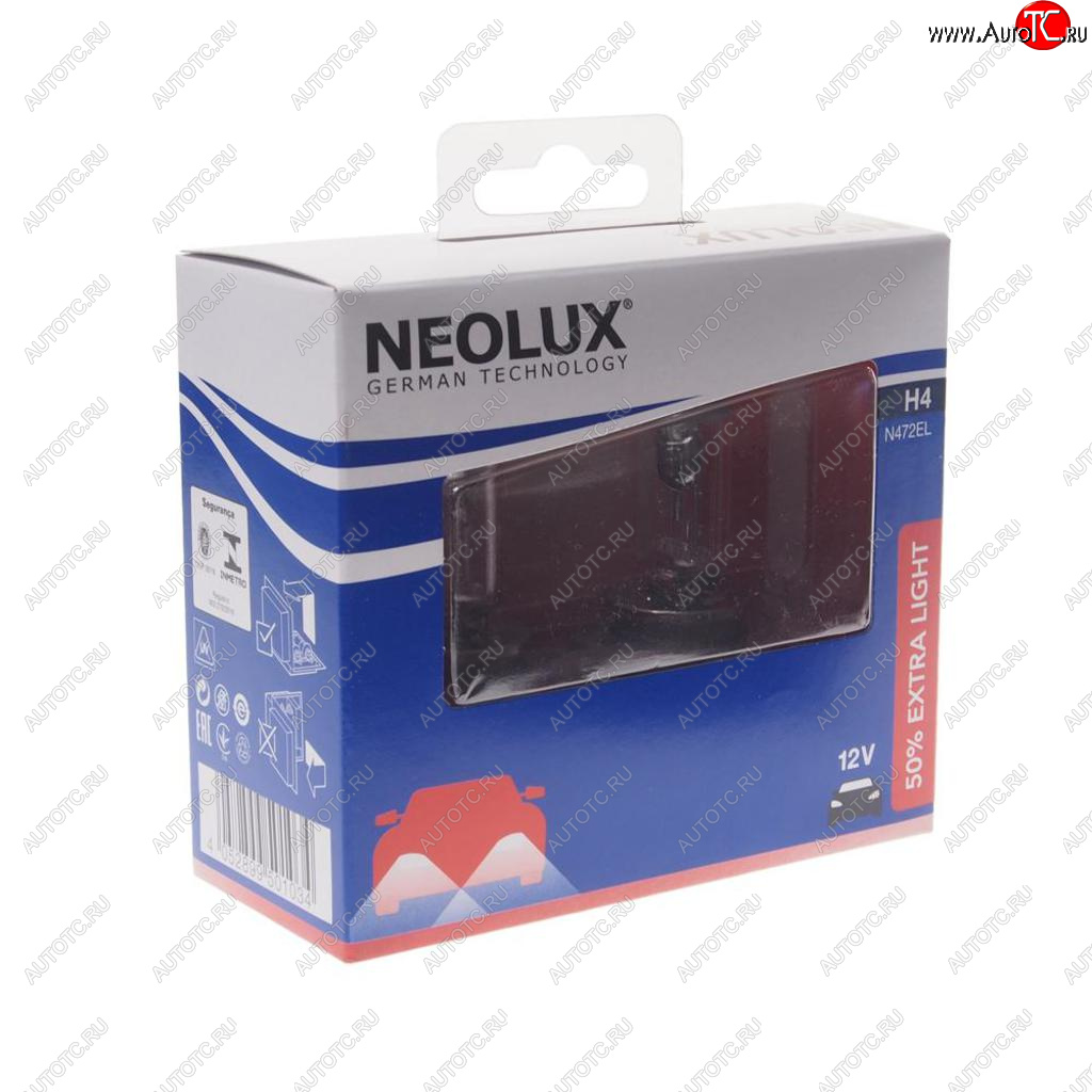 779 р. Лампа 12V H4 6055W P43t +50% 16501000лм бокс (2шт.) Extra Light NEOLUX NEOLUX n472el-2scb  с доставкой в г. Керчь