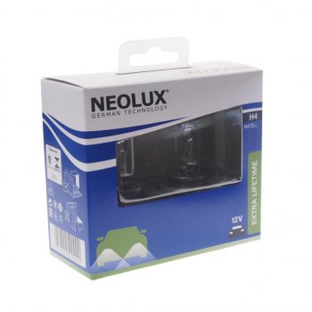 559 р. Лампа 12V H4 6055W P43t 16501000лм бокс (2шт.) Extra Lifetime NEOLUX NEOLUX n472ll-2scb  с доставкой в г. Керчь. Увеличить фотографию 1