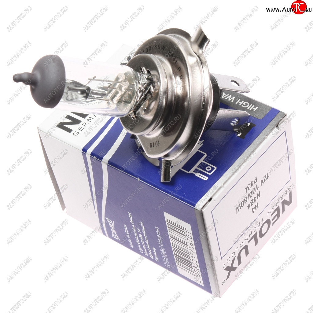 209 р. Лампа 12V H4 10080W P43t 3200K 29001500лм Power Light NEOLUX NEOLUX n484  с доставкой в г. Керчь
