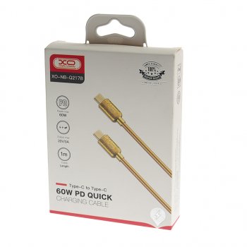 339 р. Кабель USB Type C-USB Type C 1м золото XO XO nbq217b gold  с доставкой в г. Керчь. Увеличить фотографию 2