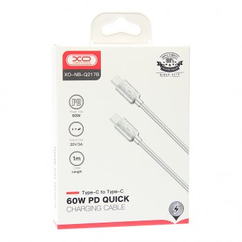 459 р. Кабель USB Type C-USB Type C 1м серебро XO XO nbq217b silver  с доставкой в г. Керчь. Увеличить фотографию 2