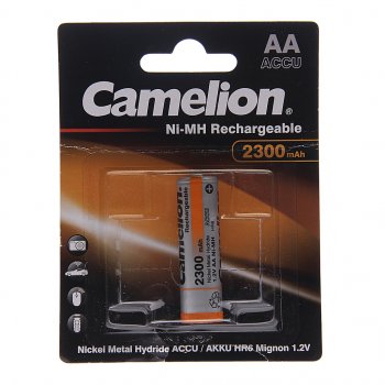 339 р. Батарейка AA HR6 1.2V аккумулятор Ni-MH 2300mAh блистер 2шт. (цена за 1шт.) CAMELION CAMELION nh-aa2300bp2  с доставкой в г. Керчь. Увеличить фотографию 1