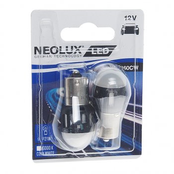 1 189 р. Лампа светодиодная 12V P21W BA15s 6000K 85лм блистер (2шт.) LED Cool White NEOLUX NEOLUX np2160cw-02b  с доставкой в г. Керчь. Увеличить фотографию 1