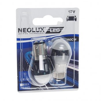 969 р. Лампа светодиодная 12V P215W BAY15d 6000K 8525лм блистер (2шт.) LED Cool White NEOLUX NEOLUX np2260cw-02b  с доставкой в г. Керчь. Увеличить фотографию 1