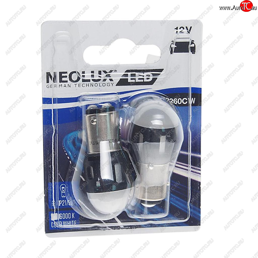 969 р. Лампа светодиодная 12V P215W BAY15d 6000K 8525лм блистер (2шт.) LED Cool White NEOLUX NEOLUX np2260cw-02b  с доставкой в г. Керчь