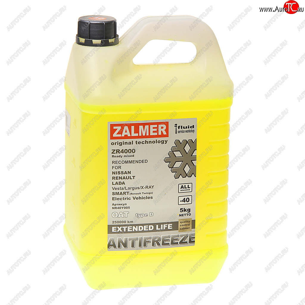 1 289 р. Антифриз желтый -40C ZR4000 NR OAT 5кг ZALMER ZALMER nr40y005  с доставкой в г. Керчь