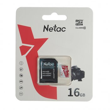329 р. Карта памяти 16GB MicroSD class 10 + SD адаптер NETAC NETAC nt02p500eco-016g-r  с доставкой в г. Керчь. Увеличить фотографию 1