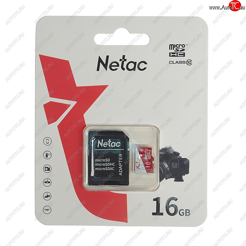 329 р. Карта памяти 16GB MicroSD class 10 + SD адаптер NETAC NETAC nt02p500eco-016g-r  с доставкой в г. Керчь
