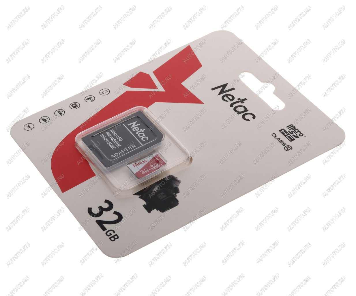 419 р. Карта памяти 32GB MicroSD class 10 + SD адаптер NETAC NETAC nt02p500eco-032g-r  с доставкой в г. Керчь