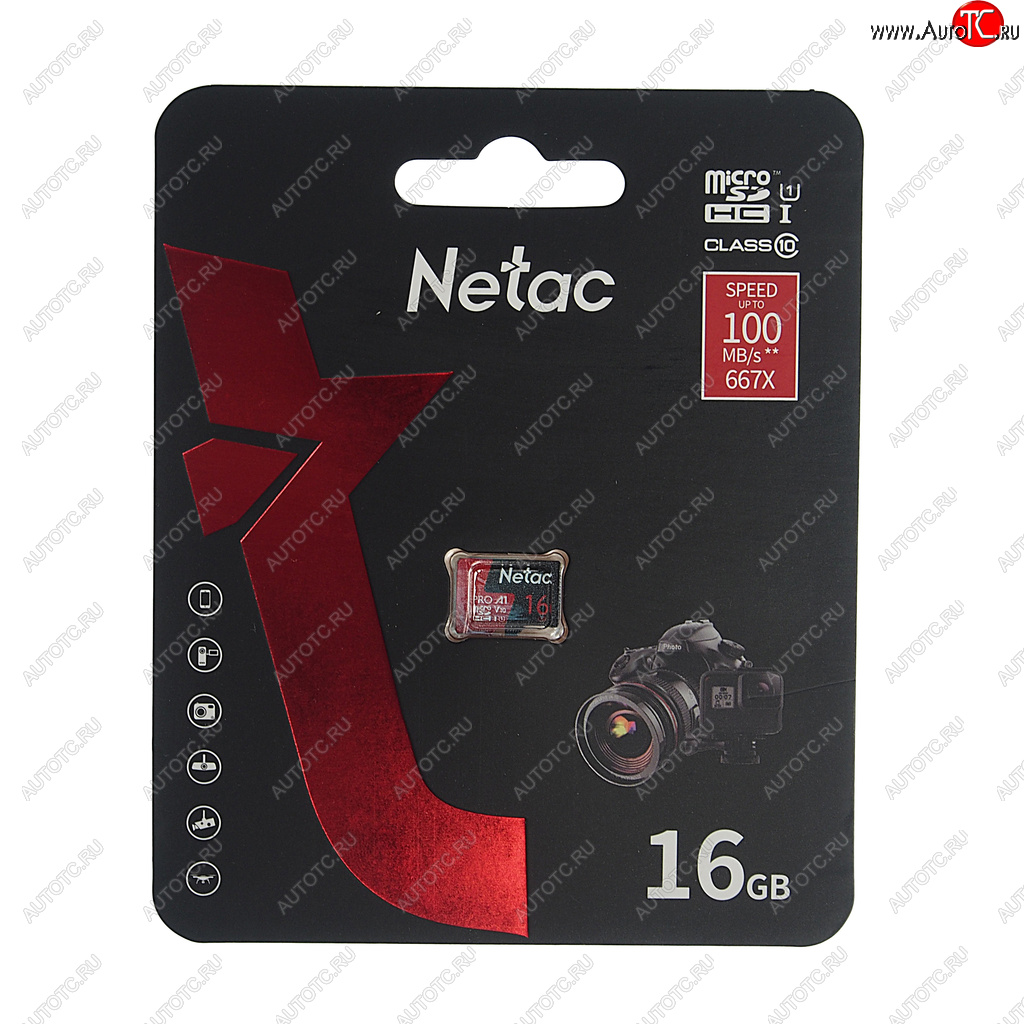 359 р. Карта памяти 16GB MicroSD class 10 NETAC NETAC nt02p500pro-016g-s  с доставкой в г. Керчь