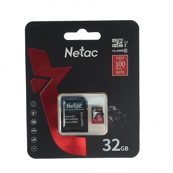 449 р. Карта памяти 32GB MicroSD class 10 + SD адаптер NETAC NETAC nt02p500pro-032g-r NETAC nt02p500pro-032g-r  с доставкой в г. Керчь. Увеличить фотографию 1