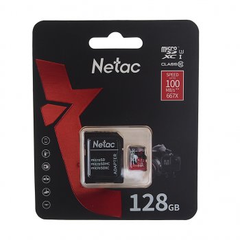 849 р. Карта памяти 128GB MicroSD class 10 + SD адаптер NETAC NETAC nt02p500pro-128g-r NETAC nt02p500pro-128g-r  с доставкой в г. Керчь. Увеличить фотографию 1