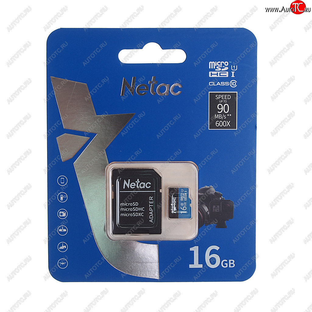 329 р. Карта памяти 16GB MicroSD class 10 + SD адаптер NETAC NETAC nt02p500stn-016g-r  с доставкой в г. Керчь
