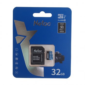 389 р. Карта памяти 32GB MicroSD class 10 + SD адаптер NETAC NETAC nt02p500stn-032g-r  с доставкой в г. Керчь. Увеличить фотографию 1