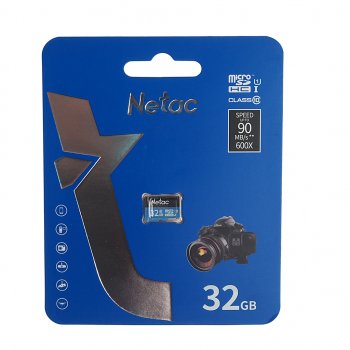 379 р. Карта памяти 32GB MicroSD class 10 NETAC NETAC nt02p500stn-032g-s  с доставкой в г. Керчь. Увеличить фотографию 1