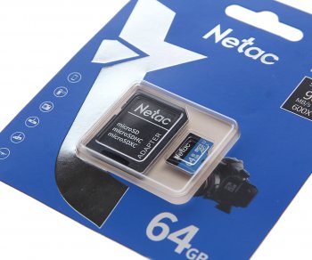 479 р. Карта памяти 64GB MicroSD class 10 + SD адаптер NETAC NETAC nt02p500stn-064g-r  с доставкой в г. Керчь. Увеличить фотографию 2
