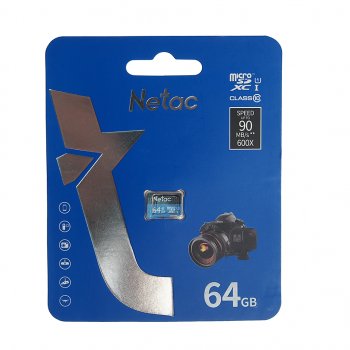 459 р. Карта памяти 64GB MicroSD class 10 NETAC NETAC nt02p500stn-064g-s  с доставкой в г. Керчь. Увеличить фотографию 1