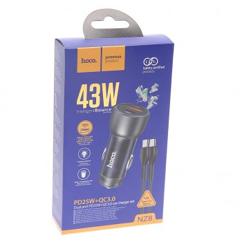 929 р. Устройство зарядное в прикуриватель 1USB 12V кабель USB Type C HOCO HOCO nz8 blue  с доставкой в г. Керчь. Увеличить фотографию 3