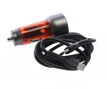 929 р. Устройство зарядное в прикуриватель 1USB 12V кабель USB Type C HOCO HOCO nz8 orange  с доставкой в г. Керчь. Увеличить фотографию 2