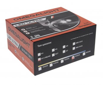 1 369 р. Лампа светодиодная 12V H11 PGJ19-2 2500Lm (2шт.) Ultra OMEGALIGHT OMEGALIGHT olledh11ul-2  с доставкой в г. Керчь. Увеличить фотографию 4