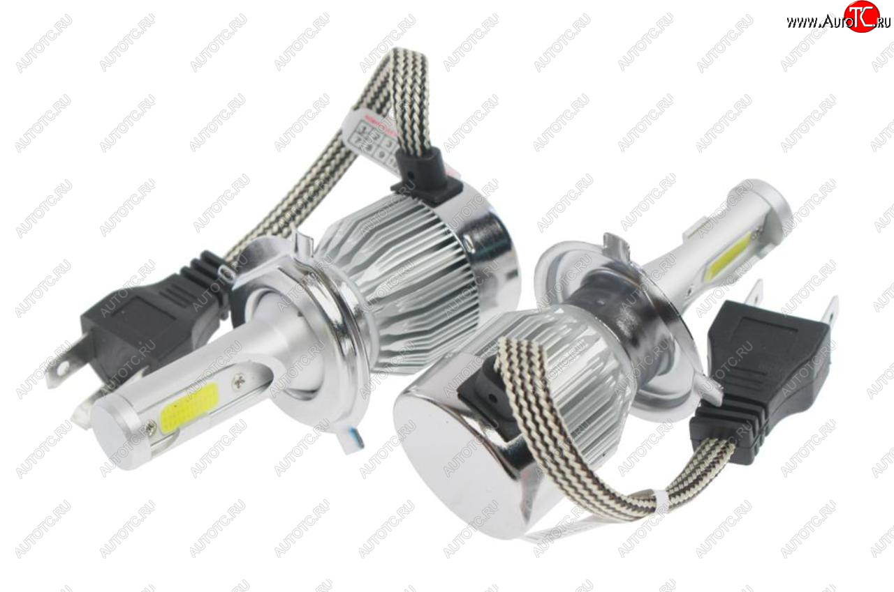 1 169 р. Лампа светодиодная 12V H4 P43t-38 2400LM 2шт. Standart OMEGALIGHT OMEGALIGHT olledh4st-2  с доставкой в г. Керчь