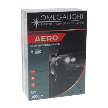 1 899 р. Лампа светодиодная 12V HB4 P22d 3000Lm (2шт.) Aero OMEGALIGHT OMEGALIGHT olledhb4aero-2  с доставкой в г. Керчь. Увеличить фотографию 3
