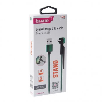 275 р. Кабель iPhone (5-) 1.2м зеленый OLMIO OLMIO olm-038648  с доставкой в г. Керчь. Увеличить фотографию 3