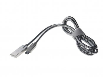 419 р. Кабель micro USB 1.2м серебристый металлическая оплётка PARTNER PARTNER olm-038650  с доставкой в г. Керчь. Увеличить фотографию 1