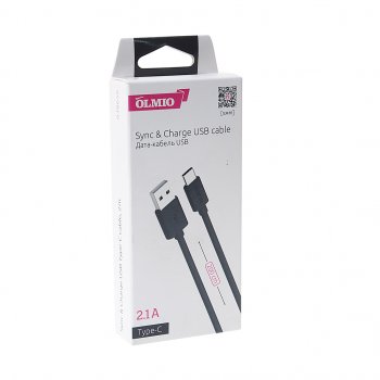 319 р. Кабель USB Type C 2м черный OLMIO OLMIO olm-038656 OLMIO olm-038656  с доставкой в г. Керчь. Увеличить фотографию 2