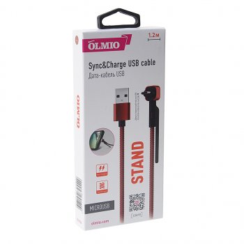 260 р. Кабель micro-USB 1.2м красный OLMIO OLMIO olm-039504  с доставкой в г. Керчь. Увеличить фотографию 3