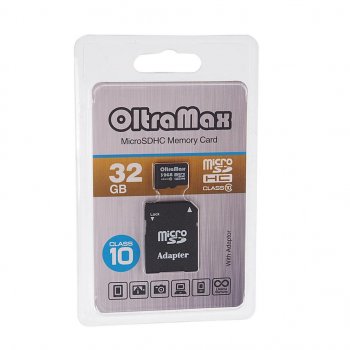 399 р. Карта памяти 32GB MicroSD class 10 + SD адаптер OLTRAMAX OLTRAMAX om032gcsdhc10-ad  с доставкой в г. Керчь. Увеличить фотографию 1