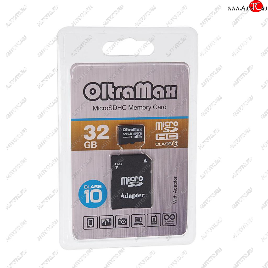 399 р. Карта памяти 32GB MicroSD class 10 + SD адаптер OLTRAMAX OLTRAMAX om032gcsdhc10-ad  с доставкой в г. Керчь