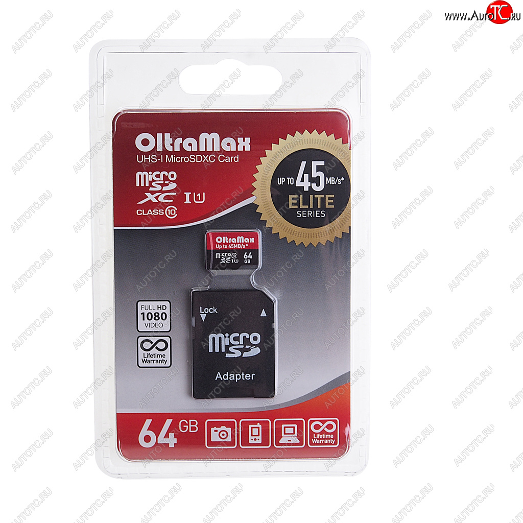 619 р. Карта памяти 64GB MicroSD class 10 + SD адаптер OLTRAMAX OLTRAMAX om064gcsdxc10uhs-1-elu1  с доставкой в г. Керчь